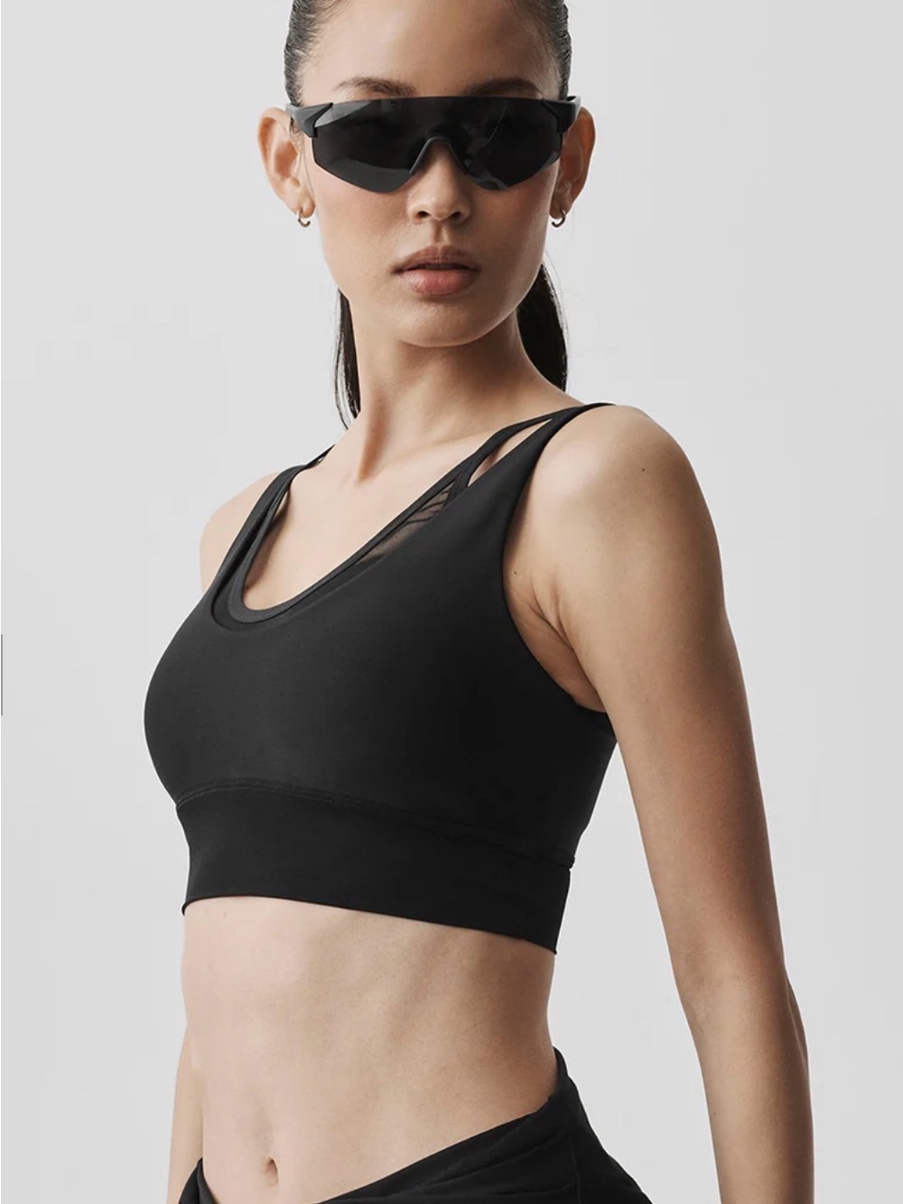 Alo Airlift Doube Trouble Black Sports Bra